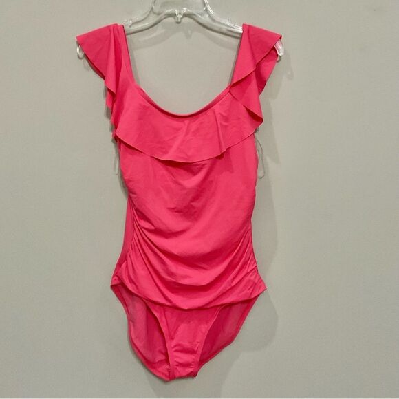 Tommy Bahama Pearl Off The Shoulder One Piece Swimsuit Sz 16 New Coral Coast - Picture 3 of 9